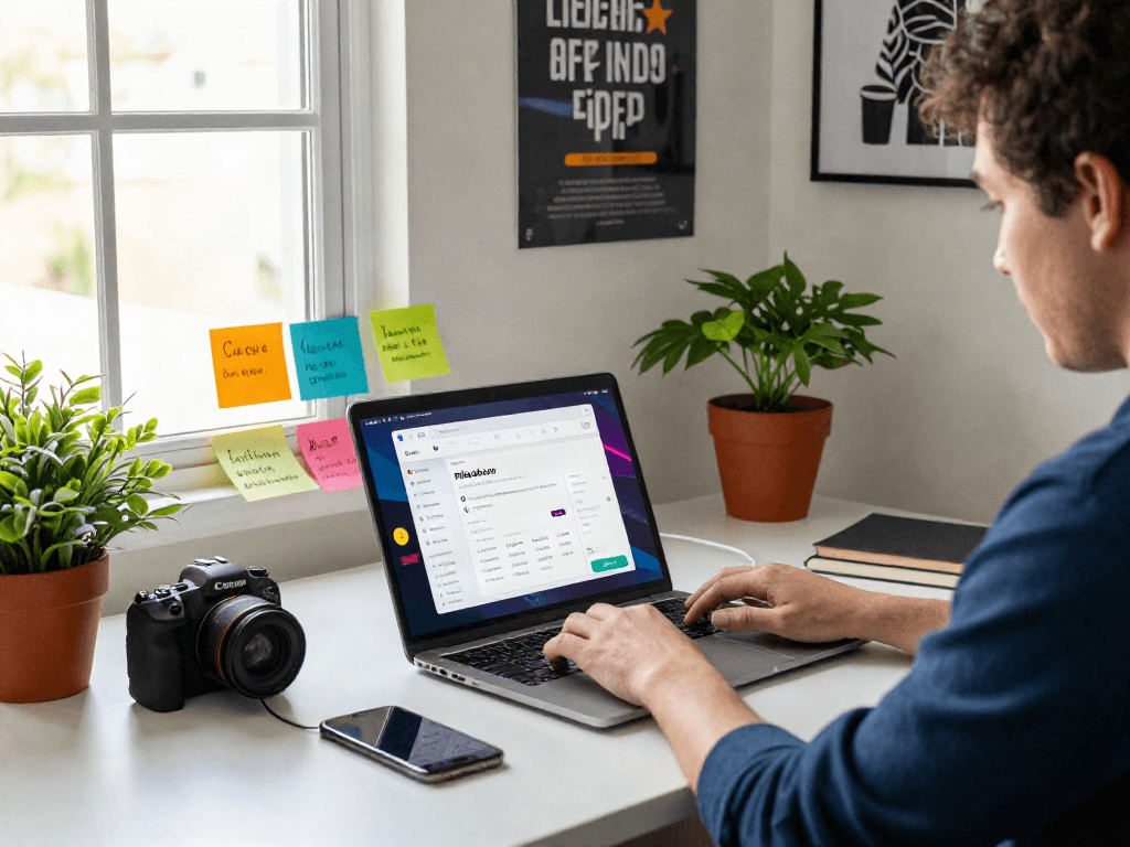 Pikashow apk download process in a modern home office setup.