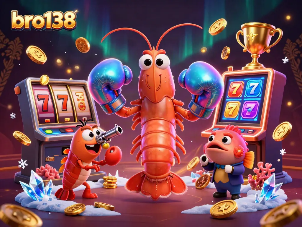 Experience thrilling action at bro138 with vibrant casino games, slot reels, and dynamic characters.