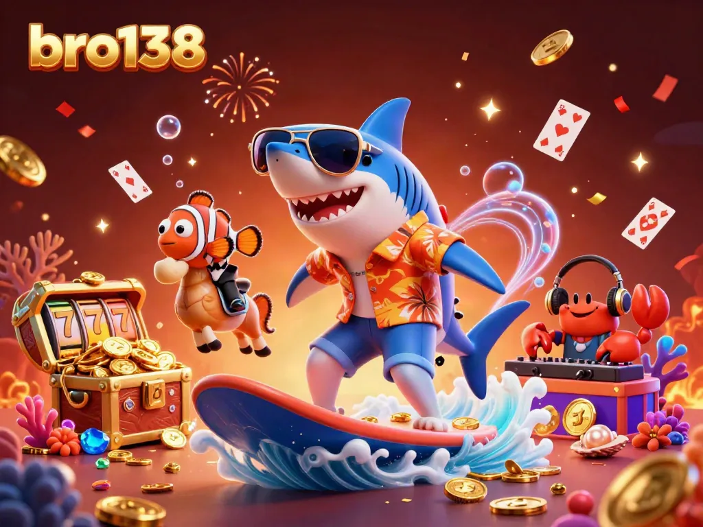 Win big at bro138 while enjoying a vibrant underwater casino adventure with colorful characters and rich gaming elements.