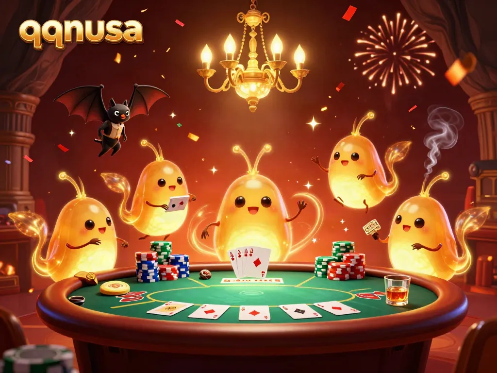 Engage with the exciting qqnusa casino atmosphere illuminated by glowworms in a vibrant game scene.