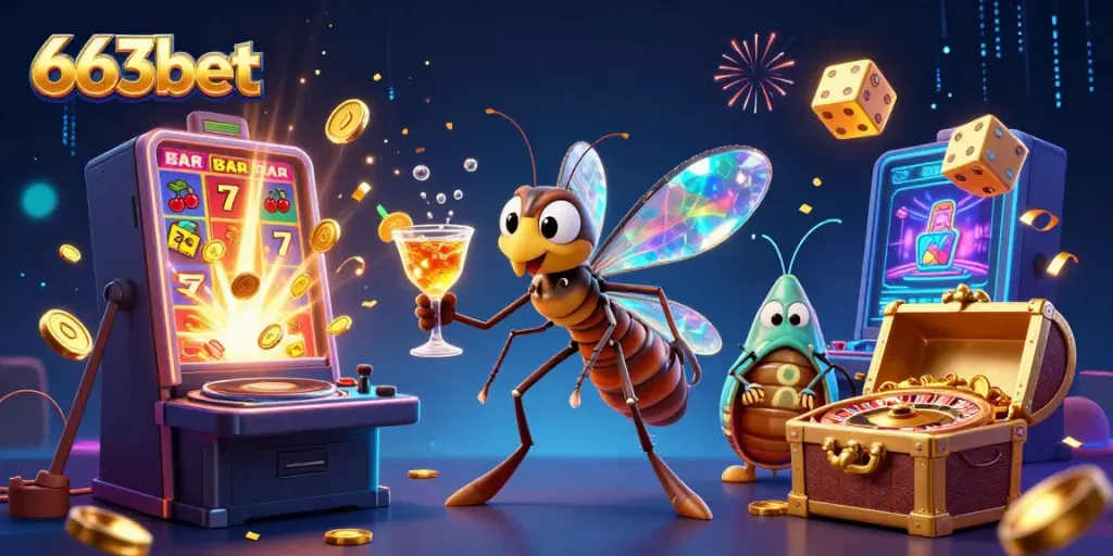 Play thrilling games with 663bet, led by a unique casino mascot in 3D.