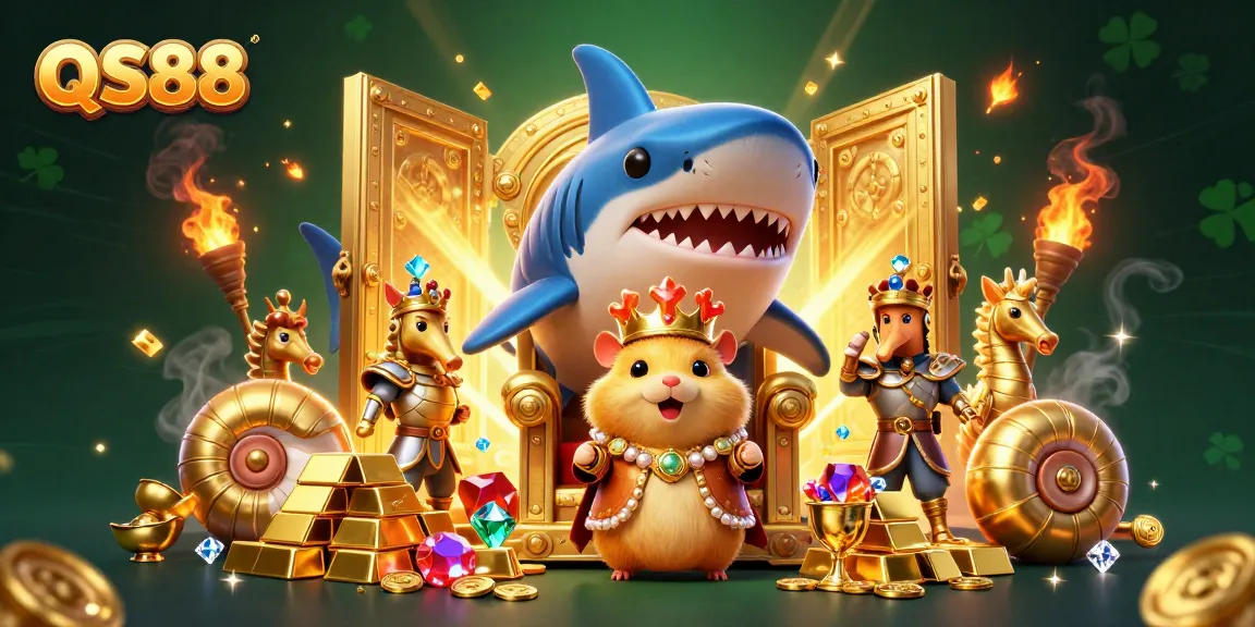 Experience excitement with QS88's vibrant casino world in a 3D illustrated adventure.