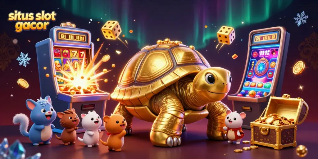 Situs slot gacor highlights a vibrant jackpot scene with thrilling casino game elements and excitement.