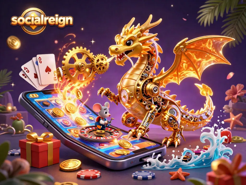 Experience vibrant gameplay with socialreign's golden dragon and thrilling slot game mechanics.