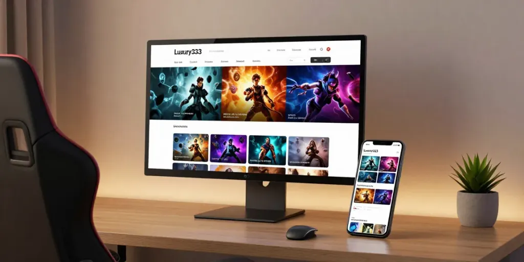 luxury333 gaming platform showcasing vibrant games and user-friendly interface in cozy setting
