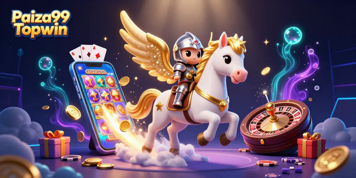 Engage with Paiza99 Topwin's dynamic casino experience, featuring vibrant slots and golden coins.