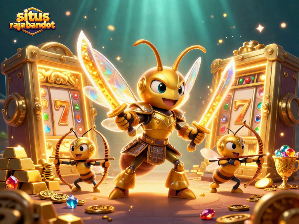 Gambarlah situs rajabandot dengan hornet emas raksasa dan elemen perjudian yang megah.