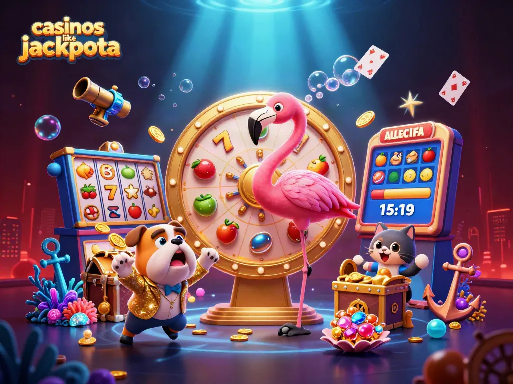Engage with the excitement of casinos like Jackpota featuring characters and vibrant elements.