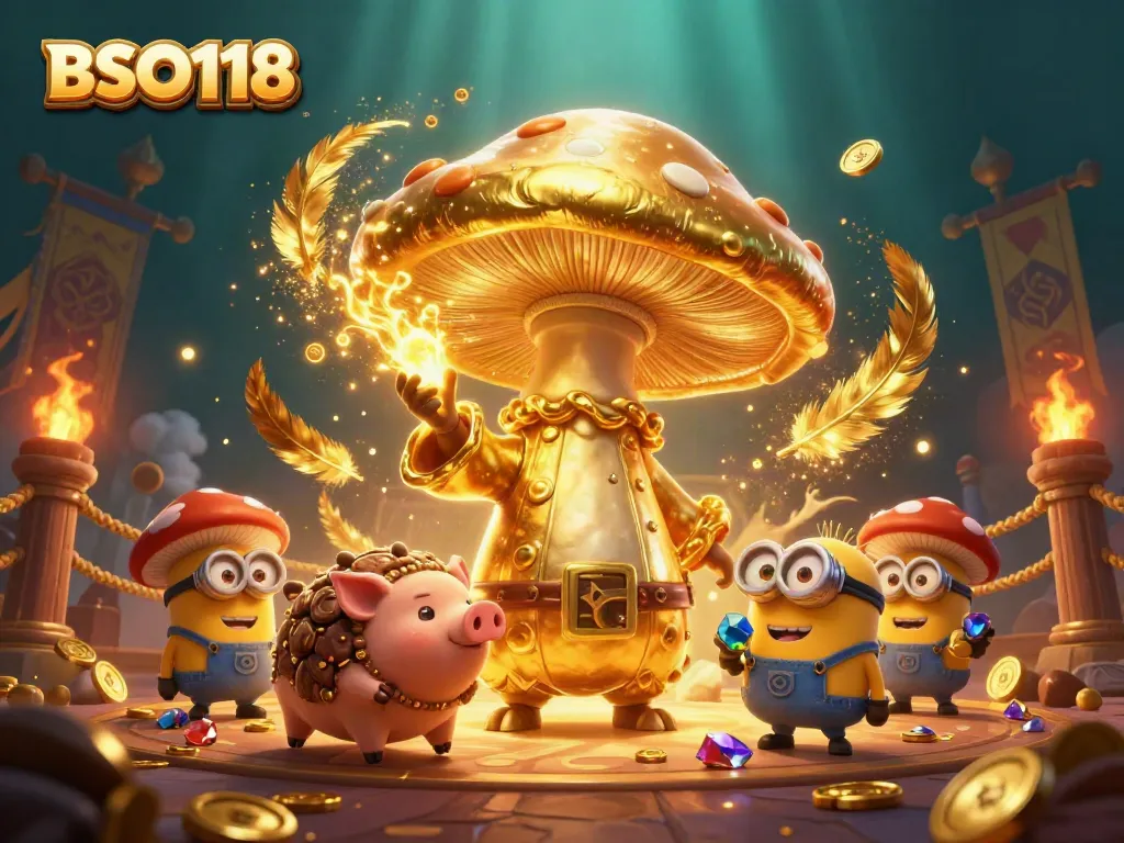 Experience the magical world of BSO118, where a golden wizard brings riches to life amidst gambling excitement.
