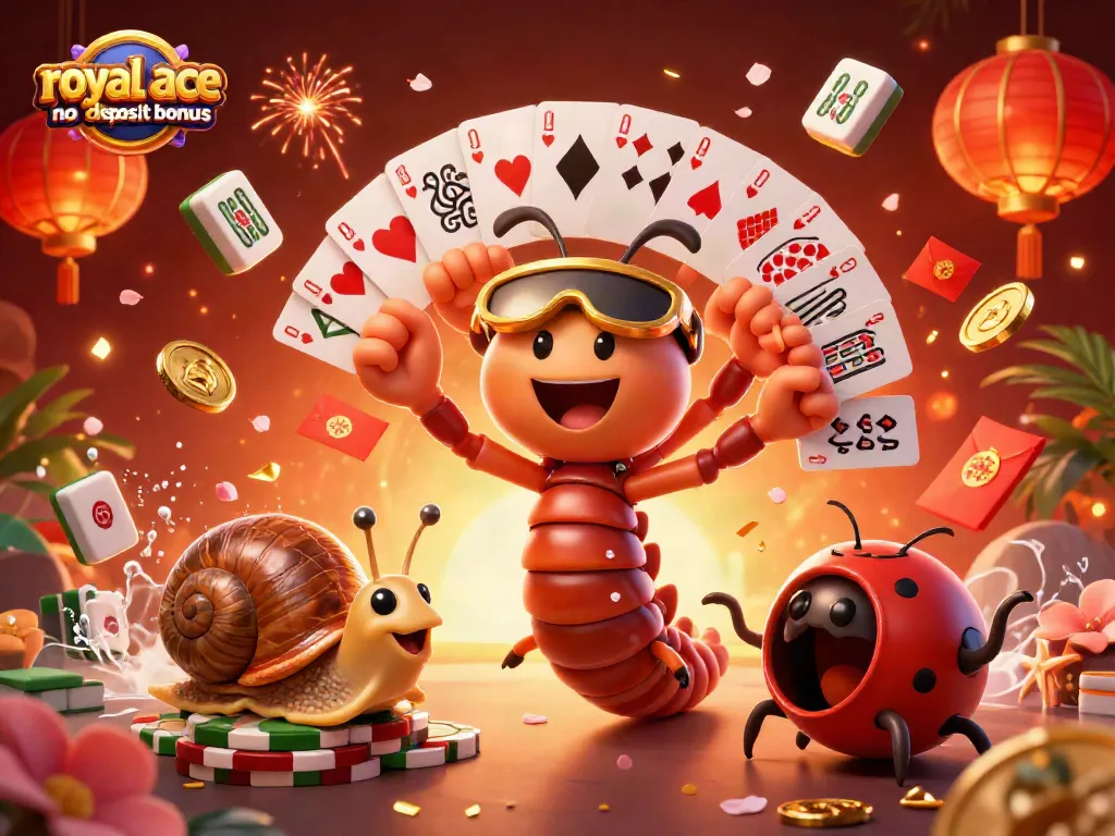 Claim your royal ace no deposit bonus with exciting casino characters and vibrant game elements!