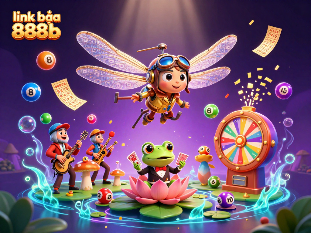 Experience winning with link vào 888b in a vibrant casino scene featuring dynamic lottery elements.