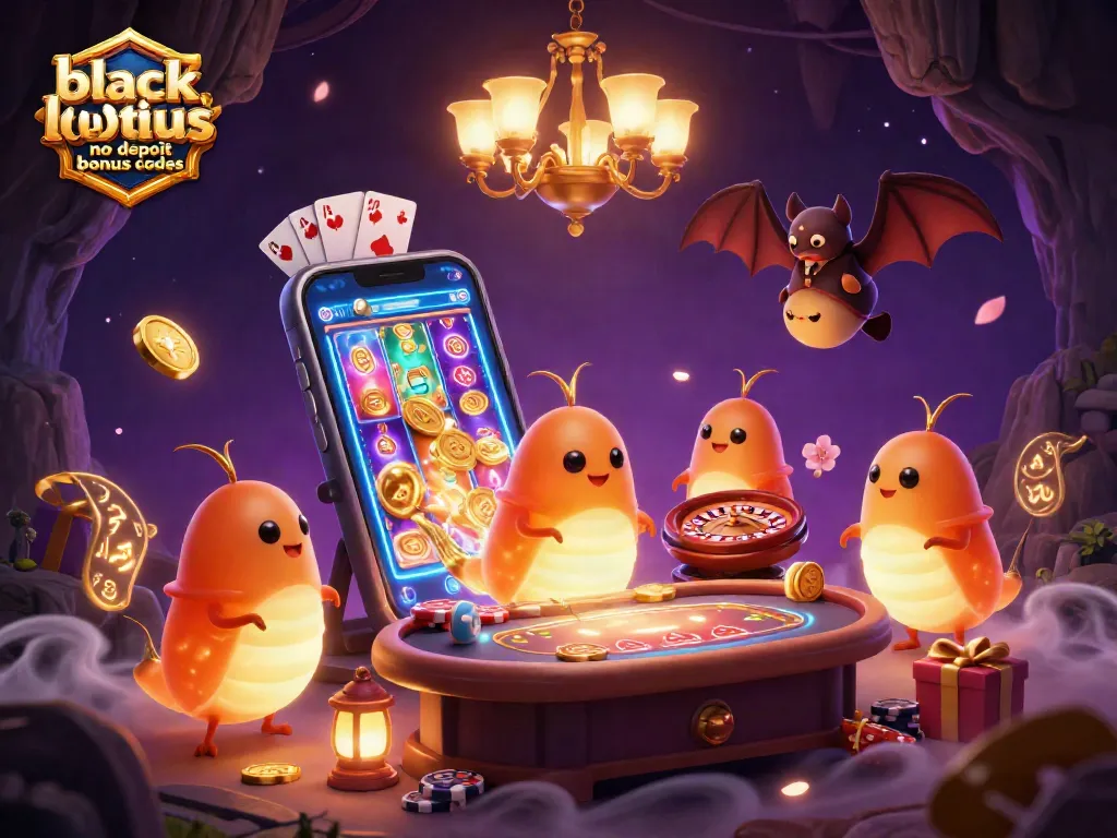 Engage with black lotus casino no deposit bonus codes through an exciting animated casino scene featuring glowworms and a bat dealer.