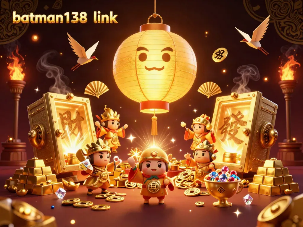 Engage with batman138 link as you explore a vibrant casino scene featuring golden treasures and mystical spirits.