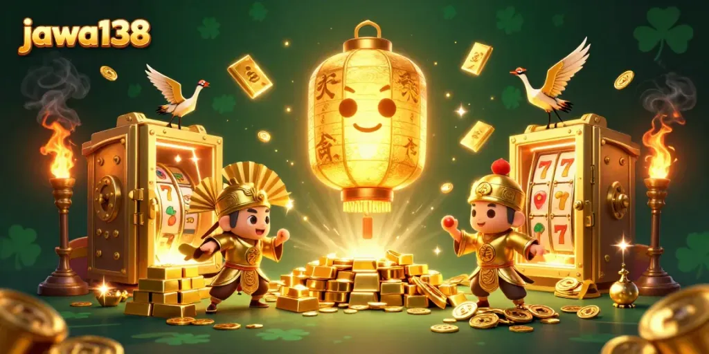 Experience exhilarating gameplay with jawa138, showcasing vibrant slot symbols and golden treasures.