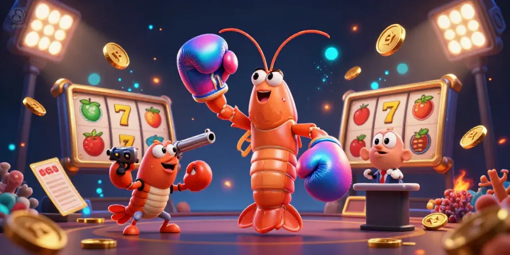 Experience vibrant gameplay with slot resmi featuring dynamic 3D characters and gold elements in a packed casino scene.