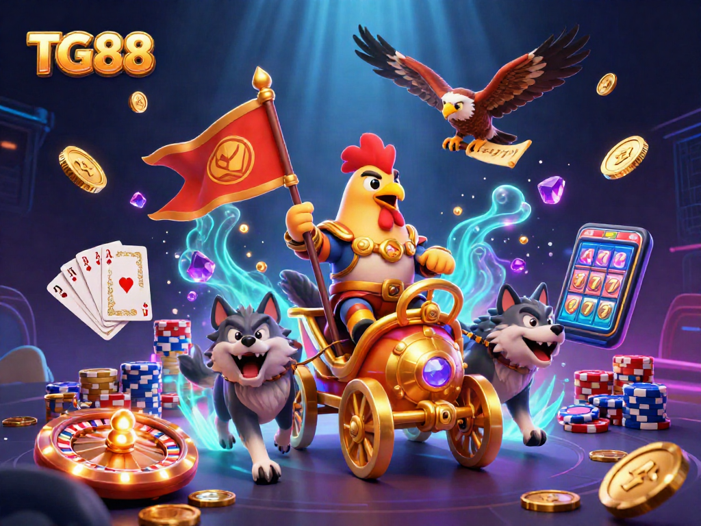 Experience thrilling gameplay with TG88, featuring captivating roulette, vibrant game elements, and sparkling treasures.