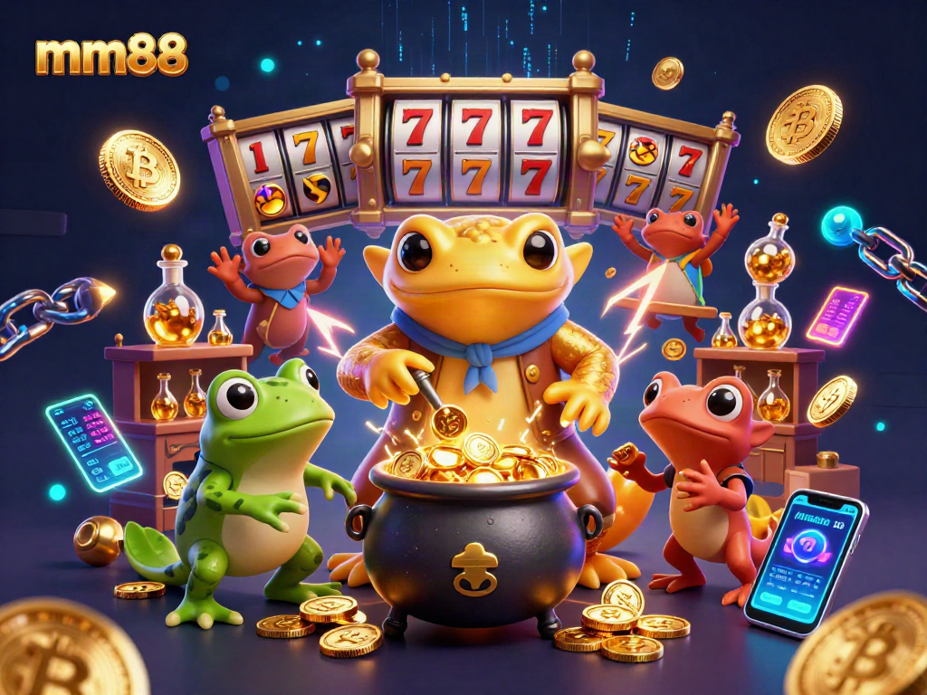 mm88 casino scene featuring a golden salamander alchemist transforming metals, dynamic gaming elements