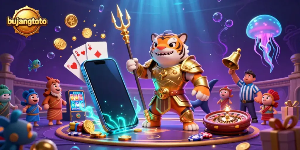 Engage with bujangtoto as a tiger shark gladiator in an underwater casino filled with dynamic gaming elements.
